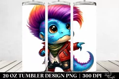 Aggressive Baby Dinosaur in Winter Attire 20 Oz Tumbler Product Image 2