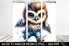 Cute Baby Owl Running 20 Oz Tumbler Product Image 2