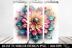 Vibrant Diamond Chrysanthemum Tumbler Design Product Image 2