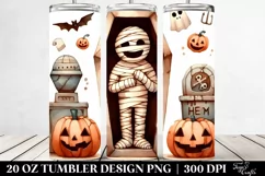 Simple Funny Halloween Clipart with Mummy's Tomb | 20 oz Product Image 2
