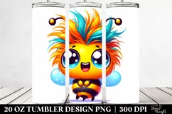 Colorful Cartoon Crazy Looking Baby Bee | 20 Oz Tumbler Product Image 2