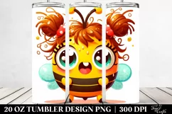 Colorful Cartoon Crazy Looking Baby Bee | 20 Oz Tumbler Product Image 2