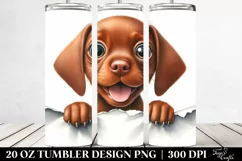 Funny Watercolor Vizsla Looking Over Paper | 20 Oz Tumbler Product Image 2