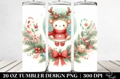 Whimsical Christmas Garland, Transparent 20 Oz Tumbler Product Image 2