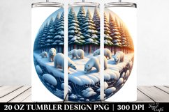 Vibrant 3D Polar Bear Clipart, Transparent 20 Oz Tumbler Product Image 2