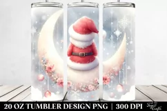 Cute Pastel Digital Painting with Santa Sitting on Moon | 20 Product Image 2