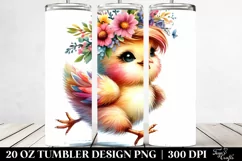 Cute Baby Chicken Running 20 Oz Tumbler Product Image 2