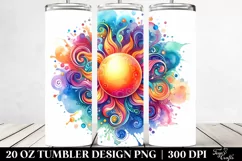 Colorful Watercolor Vibrant Sun | 20 Oz Tumbler Product Image 2