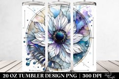 Stained Anemone, Round Watercolor Splash | 20 Oz Tumbler Product Image 2