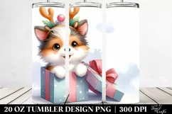 Enthusiastic Baby Collie with Reindeer Horns 20 Oz Tumbler Product Image 2