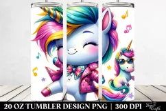 Vibrant Cute Unicorn Dancing | 20 oz Tumbler Product Image 2