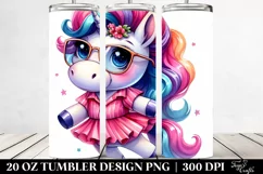 Cute Unicorn with Vibrant Drawing | 20 oz Tumbler Product Image 2