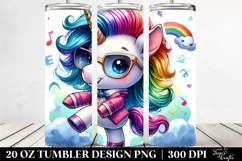 Dancing Unicorn with Vibrant Drawing | 20 oz Tumbler Product Image 2
