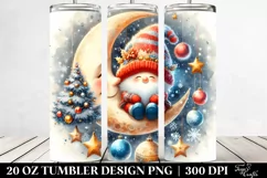 Vibrant Retro Digital Painting with Christmas Gnome | 20 oz Product Image 2