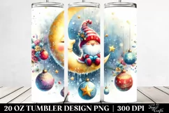 Vibrant Retro Digital Painting with Christmas Gnome | 20 oz Product Image 2