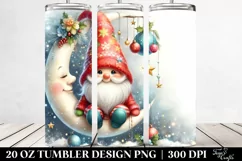 Vibrant Retro Digital Painting with Christmas Gnome | 20 oz Product Image 2