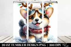 Expressive Baby Pembroke Welsh Corgi in Winter 20 Oz Tumbler Product Image 2