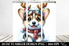 Expressive Baby Pembroke Welsh Corgi in Winter 20 Oz Tumbler Product Image 2