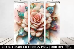 Pastel Stained Rose 20 Oz Tumbler Product Image 2