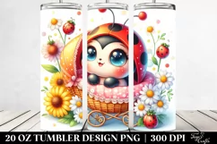 Cute Baby Ladybug with Cradle and Yellow Flowers | 20 Oz Product Image 2