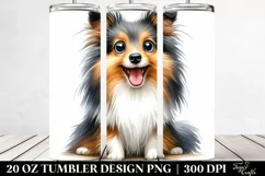 Funny Watercolor Shetland Sheepdog with Popping Eyes | 20 Oz Product Image 2