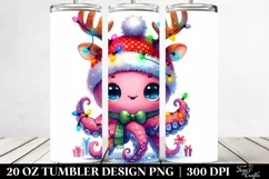 Winter Octopus Portrait, Transparent 20 Oz Tumbler Product Image 2