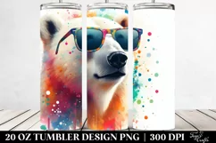 Colorful Quirky Polar Bear. 20 Oz Tumbler Design Product Image 2