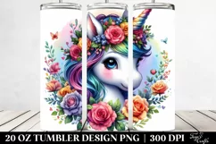 Whimsical Baby Unicorn Tumbler Design Product Image 2