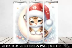 Cute Baby Tiger on Moon 20 Oz Tumbler Product Image 2