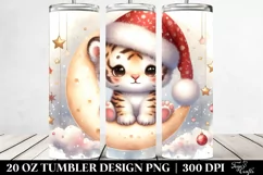 Cute Baby Tiger on Moon 20 Oz Tumbler Product Image 2