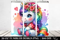 Cute Baby Unicorn Drawing | 20 oz Tumbler Product Image 2