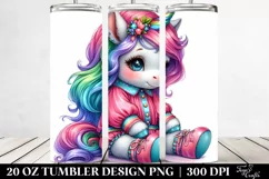 Sitting Baby Unicorn | 20 oz Tumbler Product Image 2