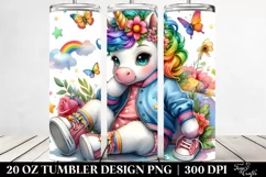 Sitting Baby Unicorn | 20 oz Tumbler Product Image 2