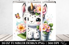 Baby Unicorn Smiling Watercolor Splash Tumbler Product Image 2