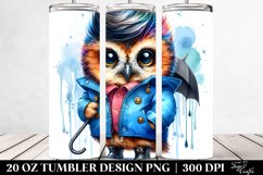 Funny Baby Owl with Raincoat | 20 oz Tumbler Product Image 2