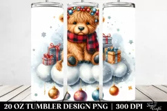 Highland Cow with Christmas Ornaments, 20 Oz Tumbler Product Image 2