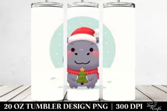 Cute Baby Hippo with Christmas Tree, 20 Oz Tumbler Product Image 2