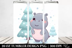 Cute Baby Hippo with Christmas Tree, 20 Oz Tumbler Product Image 2