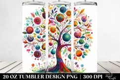 Colorful Watercolor Whimsical Tree Tumbler Product Image 2