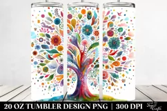 Colorful Watercolor Whimsical Tree Tumbler Product Image 2