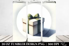 Simple Christmas Gift Watercolor | 20 oz Tumbler Product Image 2