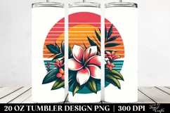 Retro Tropical Flower Sunset | 20 oz Tumbler Product Image 2