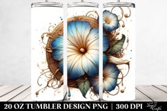 Detailed Wooden Morning Glory, Round Watercolor Splash | 20 Product Image 2