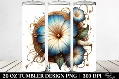 Detailed Wooden Morning Glory, Round Watercolor Splash | 20 Product Image 2