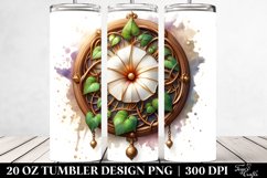 Detailed Wooden Morning Glory, Round Watercolor Splash | 20 Product Image 2