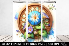 Detailed Wooden Morning Glory, Round Watercolor Splash | 20 Product Image 2