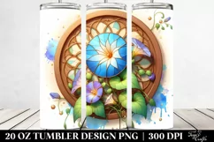 Detailed Wooden Morning Glory, Round Watercolor Splash | 20 Product Image 2