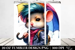 Contempt Baby Mouse with Raincoat and Umbrella 20 Oz Tumbler Product Image 2
