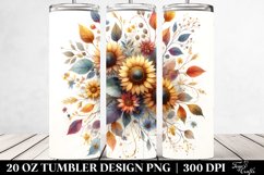 Colorful Watercolor with Sunflower | 20 oz Tumbler Product Image 2