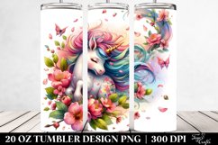 Colorful Spring Unicorn. 20 Oz Tumbler Design Product Image 2
